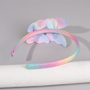 Diadema de mariposa con purpurina brillante de <span class=keywords><strong>princesa</strong></span> CN, diadema con degradado de arcoíris para niñas, diadema con corona de mariposa con purpurina gruesa - Product Image 5