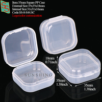 Boîte de rangement multifonctionnelle en plastique SUNSHING pour bouchons d'oreilles, bijoux, pilules – Étui transparent en PP pour outils, petit conteneur carré pour boucles d'oreilles