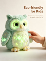 Peluche hibou phosphorescente, jouet lumineux sans piles, vente en gros OEM personnalisée, compagnon de sommeil doux pour enfants