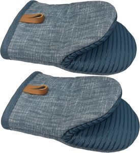 Gants de barbecue antidérapants de Noël, résistants à la chaleur, en coton et silicone, mini-gants de four avec boucle de suspension - Product Image 1