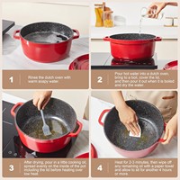 Oven aman dari aluminium, panci sup memasak makanan laut, Oven Belanda anti lengket