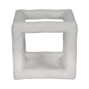 Scultura quadrata aperta testurizzata, ornamento geometrico moderno per tavolino da caffè e mensola decorativa - Product Image 3