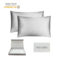 Taie d'oreiller en soie personnalisée, marque privée, tissu en soie 6A, satin 22 momme/25 momme, 100% pure soie de mûrier naturelle