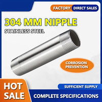 Conexión de Tubería de Acero Inoxidable 201 304 316 de Baja Presión Clase 150, Tipo NPT BSP DN6*50-300mm, Niple de Barril Largo, Fundición Lisa