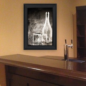 HMS lunatico vetro grigio Still Life 2 cucina con cornice nera stampa artistica da parete elegante decorazione da cucina - Product Image 4