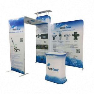 Mur d'affichage en tissu pour stand d'exposition, toile de fond personnalisée avec logo pour salon professionnel - Product Image 3