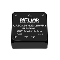 Convertisseur DC-DC isolé Hi-link URB2405YMD-25WR3 URB2412YMD-25WR3 25W, convertisseur DIP régulé à large plage d'entrée 4:1 5/9/12/15/24V