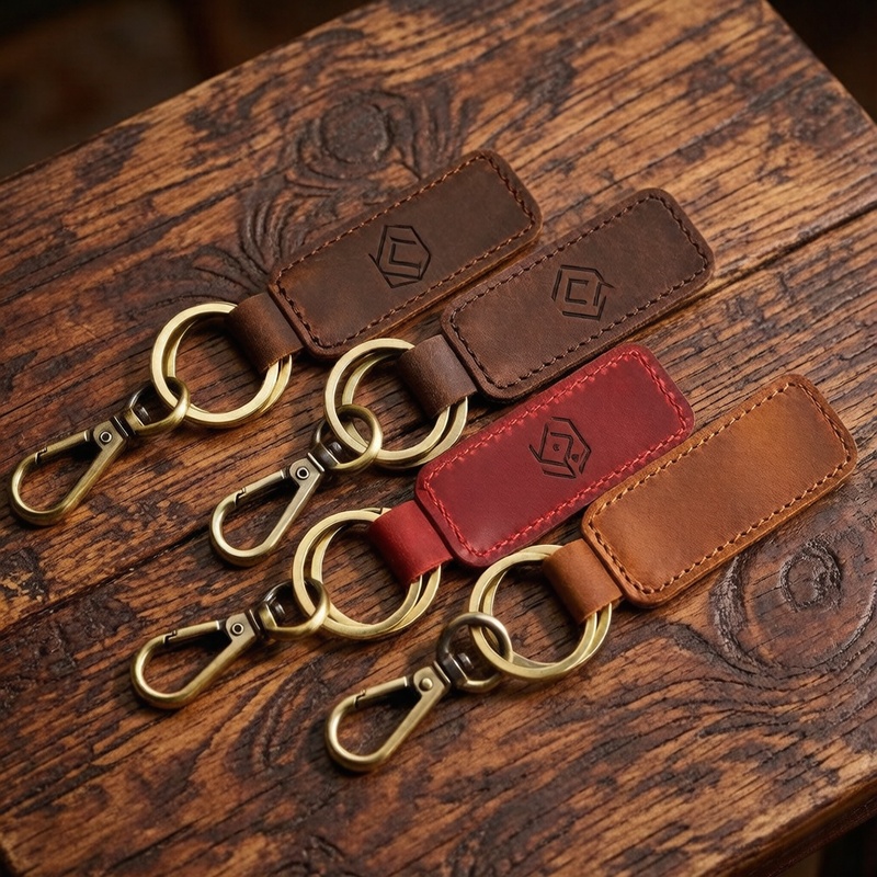 Leather Personalized Keychains Custom Leather Key