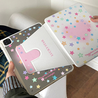 Étui de protection pour tablette Apple iPad A16, motif étoile coloré, adapté à la génération Air8 11, support rotatif