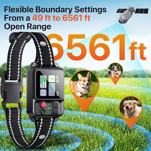 Lcy ljgy Wireless <b>Dog</b> Fence <b>Collar</b> Zf500 Gps Rechargeable Adjustable Range For Small Medium <b>Large</b> <b>Dogs</b> - Product Image 2