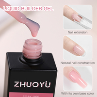 Constructeur de liquide de couleur claire de haute qualité Gel UV Logo personnalisé Vente en gros Gel d'extension de gelée Constructeur de gel pour les ongles Liquide dans une bouteille