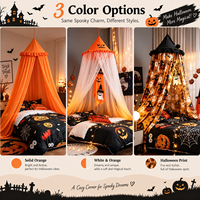 Chapeau de sorcière d'Halloween pour enfants, en coton, conique, pour lit, baldaquin suspendu au plafond, rideau de lit, décoration de chambre gothique, tente, installation facile