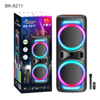 Altavoces Estéreo para el Hogar, Altavoz para Karaoke en Exteriores con Subwoofer y Bajos Profundos, 3.7V 3600mAh, Micrófono Inalámbrico, Cable de Alimentación USB de 80cm