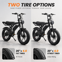 Vélo électrique tout-terrain à pneus larges 20x4.0 pouces, 48V 350W, 160 kg, robuste, 10 Ah, double suspension, 7 vitesses, pour adultes