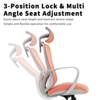 Chaise de bureau ergonomique ZOTER à dossier haut en maille respirante, appui-tête et accoudoirs réglables, options multicolores modernes, pour la maison, le bureau et l'hôtel