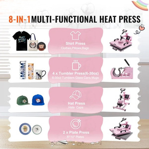 Presse à chaleur numérique Wonder Mouse 38x38 cm 8 en 1 pour transfert par sublimation sur tasses, casquettes et t-shirts - Product Image 3