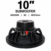 Haut-parleur de médium-grave 10 pouces en néodyme, 8 ohms, 98 dB, ultra haute sensibilité, 350 W AES, bobine vocale 75 mm en métal pour audio professionnel