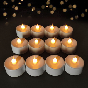 مجموعة من 12 مصباح شاي <span class=keywords><strong>LED</strong></span> بلهب حقيقي ثلاثي الأبعاد يعمل بالبطارية للديكور المنزلي - Product Image 2