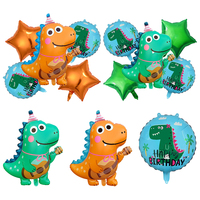 Ballons en aluminium en forme de dinosaure à thème animaux assemblables, décorations de dessins animés pour fêtes d'anniversaire d'enfants, OEM ODM
