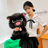Peluche cochon sauvage mignonne, jouet en peluche doux et duveteux, poupée animal en peluche, museau rose, polyester, 31-50cm, pour la vente en gros, les magasins de cadeaux, les importateurs