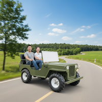 Go Kart Jeep Eléctrico Todoterreno QIQU con Batería Antiexplosión para Resorts de Playa, Capacidad de Carga de 300kg para Adultos y Niños