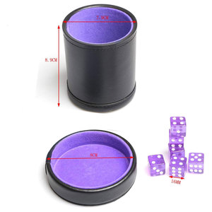 Service OEM de qualité supérieure : Gobelet à dés en cuir fait main avec design personnalisé, 100% cuir, style classique, lot de 4 pour jeux décontractés - Product Image 6