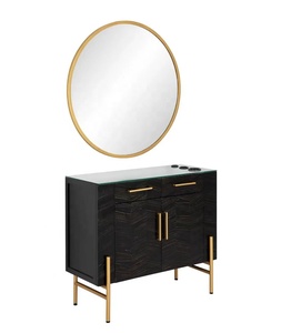 Espejo de pared redondo moderno con mesa para escuelas, hoteles, salones de belleza, barberías, dormitorios - Product Image 4