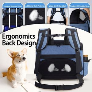 Free Sample Pet <b>Backpack</b> Carrier 17x13x9.5 Southwest Airline Approved for 1-15 LBS Small <b>Cats</b> and Dogs(Blue) - Product Image 5