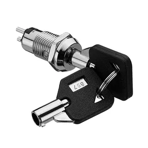JK003 2 positions electrical locks micro metal key momentary contact operated waterproof key switch for electronics board