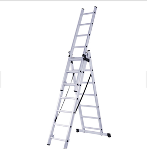 Escalera de aluminio telescópica de <span class=keywords><strong>3</strong></span> secciones de servicio pesado de Grado Profesional <span class=keywords><strong>3</strong></span>*12 Escalera de trabajo de gran altitud de fuerza industrial - Product Image 3