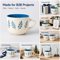 Taza de Café Apilable de Cerámica, Apta para Microondas, a Prueba de Fugas, para Uso Comercial en Cafeterías y Hoteles, Embalaje Seguro para Exportación
