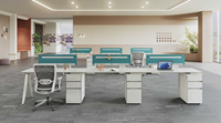 Escritorio Minimalista Totalmente Blanco para 1 Persona, Muebles de Oficina Modulares para Pequeñas y Medianas Empresas, Decoración de Oficina para Personal Independiente