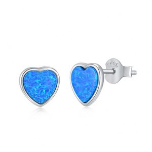 Dylam New Design Charm Jewelry 925 Sterling Silver Heart Shape 5A Zirconia Synthetic <b>Opals</b> Gemstone <b>Stud</b> <b>Earrings</b> for Women - Product Image 1