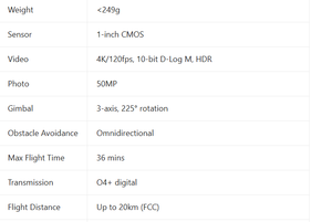 มินิ 5 โปร ฟลาย มอร์ คอมโบ <span class=keywords><strong>3</strong></span>-เอ็กซ์เซส กิมบอล 225 °   กล้องถ่ายภาพ 50MP หมุนได้รอบทิศทาง หลบหลีกสิ่งกีดขวางได้ พับเก็บได้ ขนาดเล็ก - Product Image 5