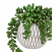 3 Pièces de Petites Plantes Succulentes Artificielles Naturelles avec Pots en Céramique pour Décoration de Bureau et de Maison - Ensembles de Plantes en Pot Artificielles