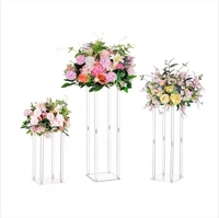 Support à fleurs en acrylique transparent JHMJ YKLHJ, centre de table pour mariage, vases décoratifs - Style romantique, taille et couleur personnalisables