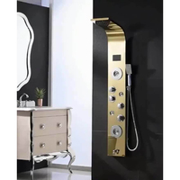 Ensemble de colonne de douche en cascade à double poignée en céramique en acier inoxydable 304, système de panneau de douche tour, douche thermostatique à LED