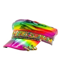 Chapeaux de Capitaine Iridescentes Arc-en-ciel en Gros avec Pierres Précieuses pour le Festival Burning Man