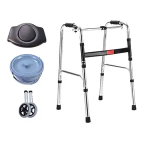 Auxiliares de caminhada dobráveis leves ajustáveis para deficientes, auxiliares de alumínio para mobilidade para adultos