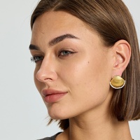 Boucles d'oreilles clous en acier inoxydable plaqué or PVD 18 carats, étanches, avec zircon, motif coquillage, inaltérables, pour femme, idéales pour l'été et les vacances