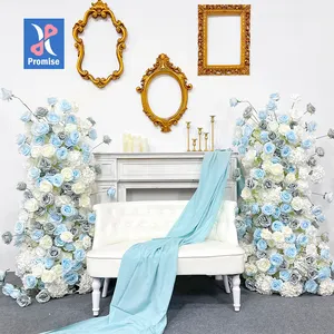 Promesse vente chaude blanc Bule fleur artificielle arc décoration de toile de fond de mariage