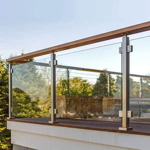 Rampe de pont de verre paysager Clôture de balcon en verre de villa Rampe de verre en aluminium à canal en <span class=keywords><strong>U</strong></span> pour balustrades et mains courantes - Product Image 1