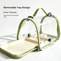 Sac de transport pliable transparent pour oiseaux, imperméable, respirant, anti-évasion, cage de voyage en plein air