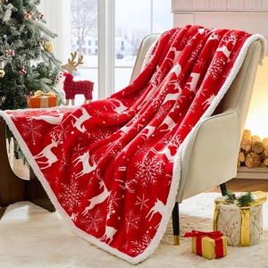 Christmas Reindeer Snowflake Christmas Tree Flannel <b>Blanket</b> Throw <b>Blanket</b> Nap <b>Blanket</b> Festive Winter Warm Super Soft OEM ODM - Product Image 4