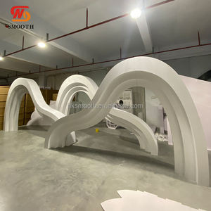 SMOOTH Circle White Arch Backdrop PVC Wedding Backdrop round acrylic backdrop with led light - Product Image 5