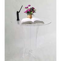 Mesa acrílica personalizada de fábrica, mesa de mesa moderna de centro redondo de Lucite