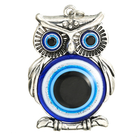 Porte-clés vintage en alliage de zinc avec pendentif œil protecteur et support de pièce de monnaie, accessoires décoratifs pour voiture