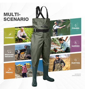 Cuissardes <span class=keywords><strong>de</strong></span> <span class=keywords><strong>pêche</strong></span> à taille <span class=keywords><strong>haute</strong></span> en Nylon PVC, imperméables, bottes <span class=keywords><strong>de</strong></span> chasse en caoutchouc - Product Image 4