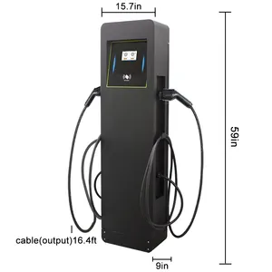 44KW Double Gun Floor Stand Solar Ev Electric Car Charging Station Charger