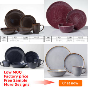 Set di Stoviglie in Gres EKA con Basso <span class=keywords><strong>MOQ</strong></span> e Campione Gratuito, Set di Piatti e Stoviglie in Porcellana, Set di Stoviglie in Ceramica per Ristoranti e Hotel - Product Image 4